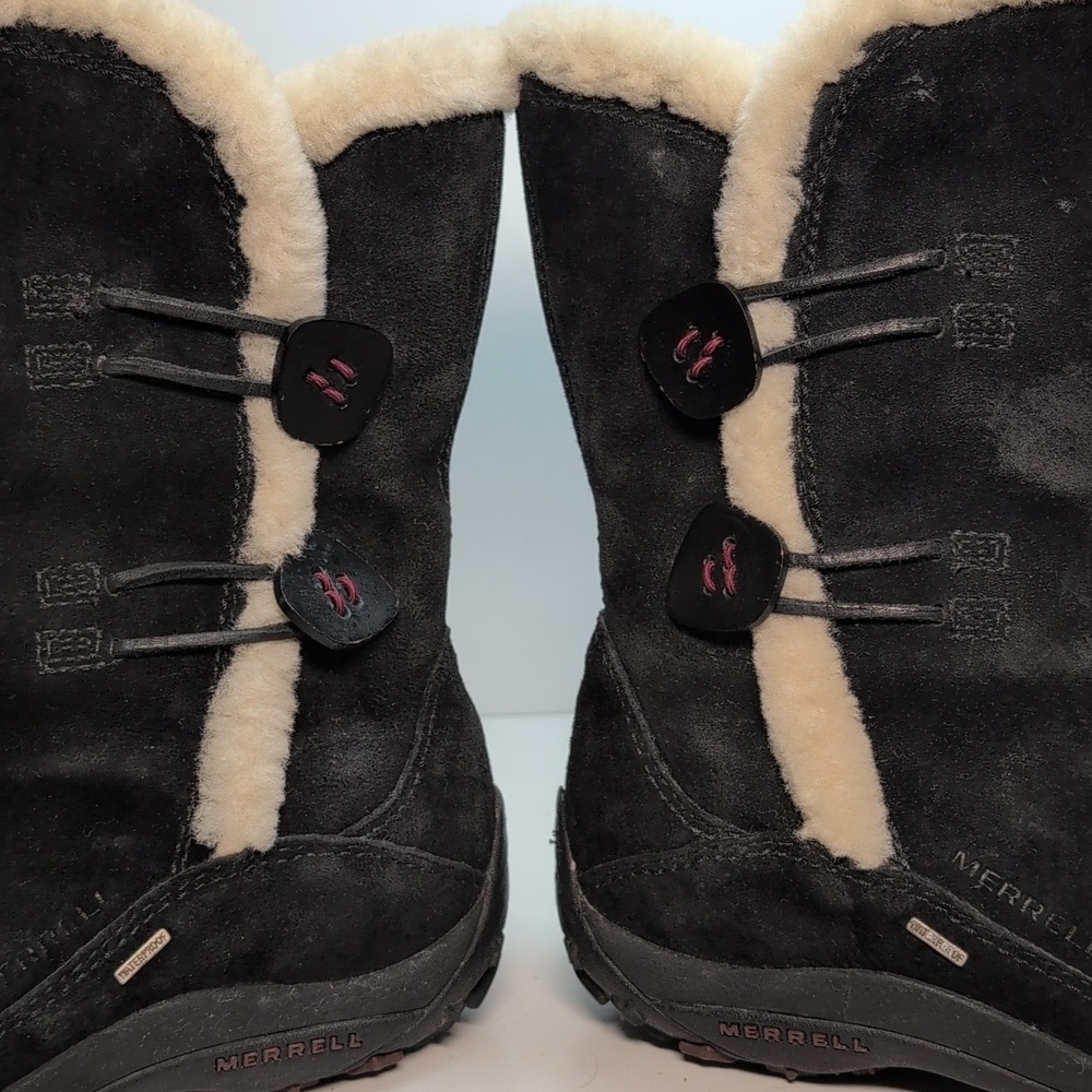 Merrell yarra waterproof suede black boots women's size 7.5 EU 38 - Picture 9 of 15